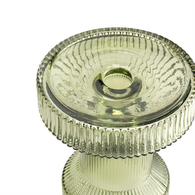 ISAA Vaas - Kandelaar Ara 13x33,5 cm - groen