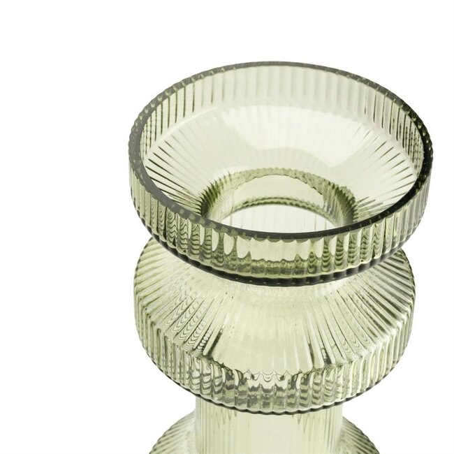 ISAA Vaas - Kandelaar Ara 13x46,5 cm - groen