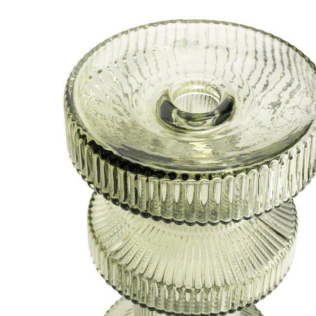 ISAA Vaas - Kandelaar Ara 13x46,5 cm - groen