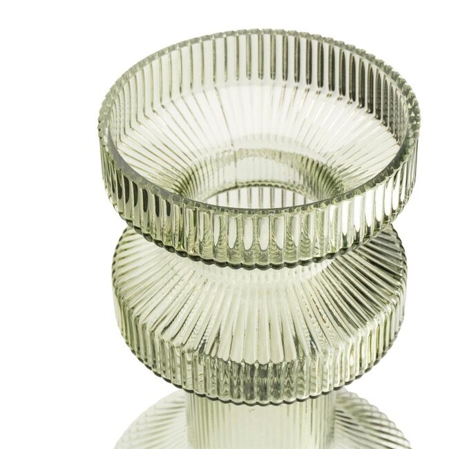 ISAA Vaas - Kandelaar Ara 14,5x61 cm - groen