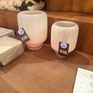 By Boo Vaas  / Windlicht Solenne groot - taupe