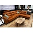 WoonMax Bank Liberty  A2Z - Cabrio cognac met contrast stiksel - Chaise Longue arm links -3 zits met arm rechts +2x losse hoofdsteun