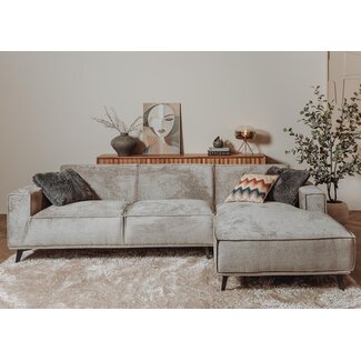 Tower Living Leeds 2 5-AL + Chaise R - Touch 27 Light grey