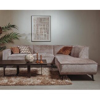 Tower Living Leeds 2 5 zits + Ottoman Rechts - Touch 04 Taupe