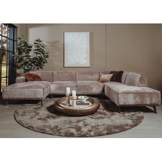 Tower Living Leeds Chaise Links - 2 5 zits - Ottoman Rechts - Touch 04 Taupe