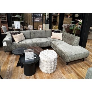 Woood Showroommodel - Statement hoekbank rechts structure velvet frost