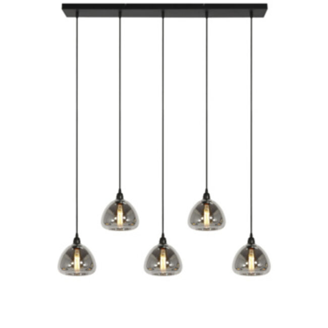 Light en Living Hanglamp Kai smoke glas 104x12,5 cm