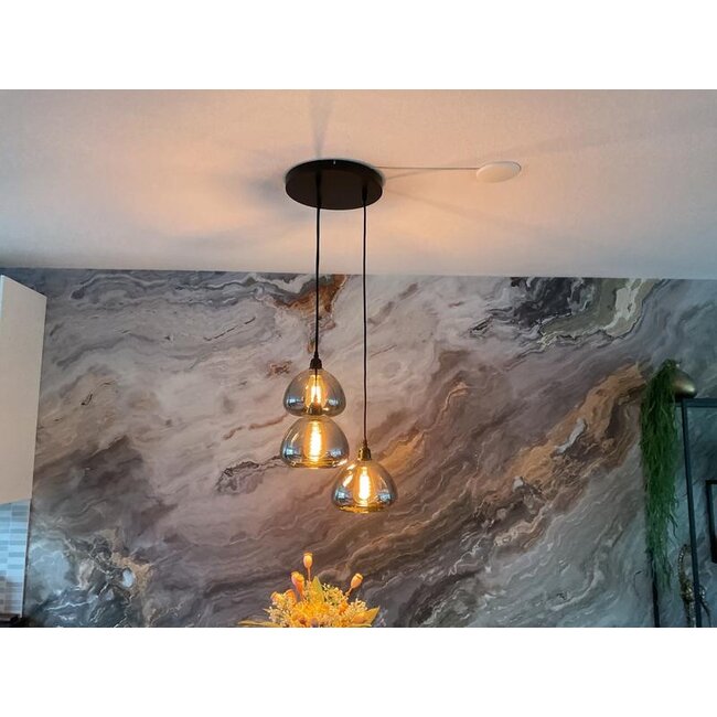 Light en Living Hanglamp Kai 3-lichts smoke glas Ø30x19 cm