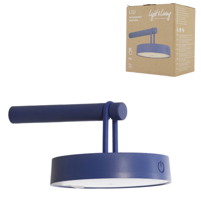 Light en Living Wandlamp LED 19x13x8,5 cm TOLIARA kobalt blauw