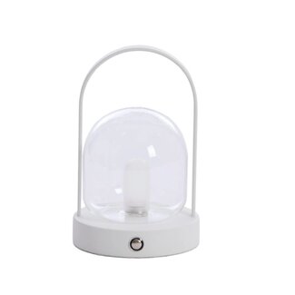Light en Living Yeremi Tafellamp LED Ø12×19 cm glas helder+crème