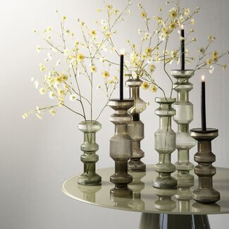 ISAA Vaas - Kandelaar Ara 14,5x61 cm - groen - L