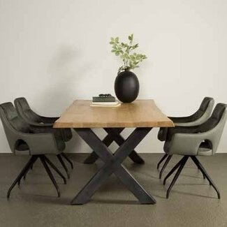 Tower Living Eettafel Xara Live edge blank of zwart - diverse afmetingen