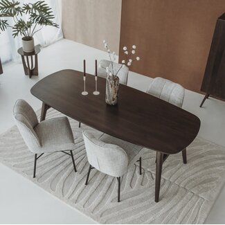 Tower Living Aura Eetkamertafel espresso 220 cm - Deens Ovaal