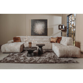 Tower Living Memphis Chaise Longue – 3 zits - Ottoman Rechts - Haga 30 beige