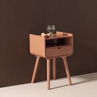 Woood Nils Nachtkastje/Bijzettafel Hout Oudroze [fsc]