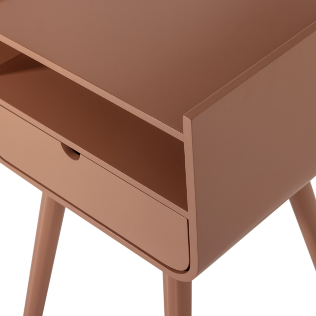 Woood Nils Nachtkastje/Bijzettafel Hout Oudroze [fsc]