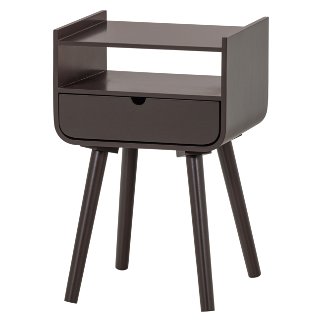Woood Nils Nachtkastje/Bijzettafel Hout Donkerbruin [fsc]
