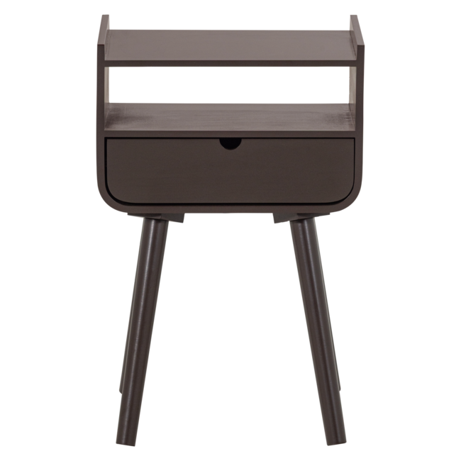 Woood Nils Nachtkastje/Bijzettafel Hout Donkerbruin [fsc]