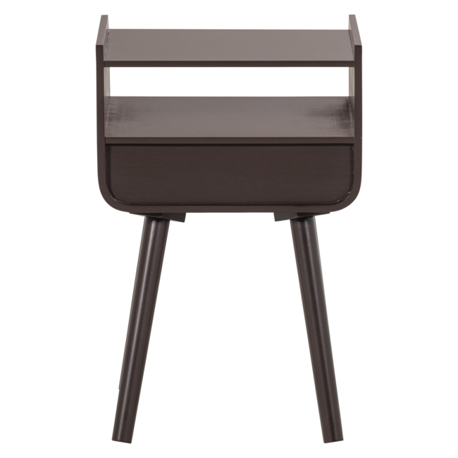 Woood Nils Nachtkastje/Bijzettafel Hout Donkerbruin [fsc]