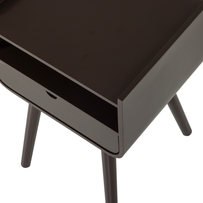 Woood Nils Nachtkastje/Bijzettafel Hout Donkerbruin [fsc]