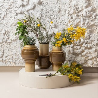 Woood Orba Vaas 32x22 Cm Metaal Hoogglans Zand