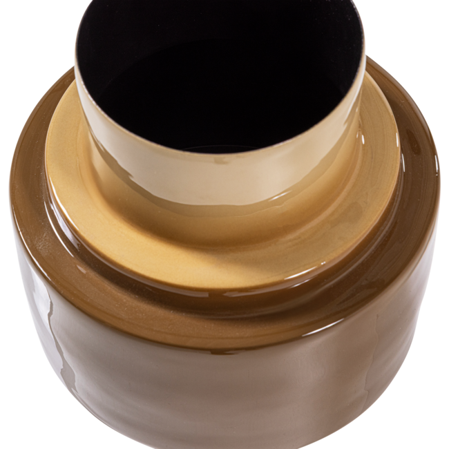 Woood Orba Vaas 32x22 Cm Metaal Hoogglans Zand