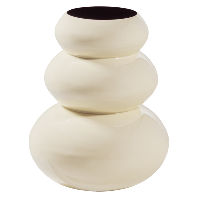 Woood Tera Vaas Metaal Hoogglans Lichtgeel