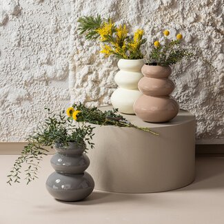 Woood Tera Vaas Metaal Hoogglans Lichtgeel