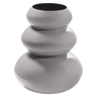 Woood Tera Vaas Metaal Hoogglans Lichtgrijs