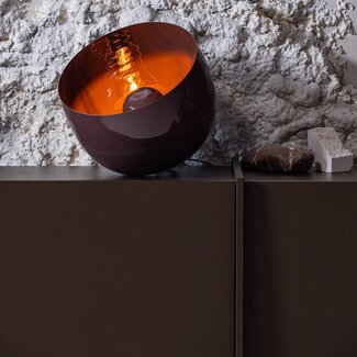 Woood Mero Tafellamp 34xo35 Cm Metaal Hoogglans Bruin