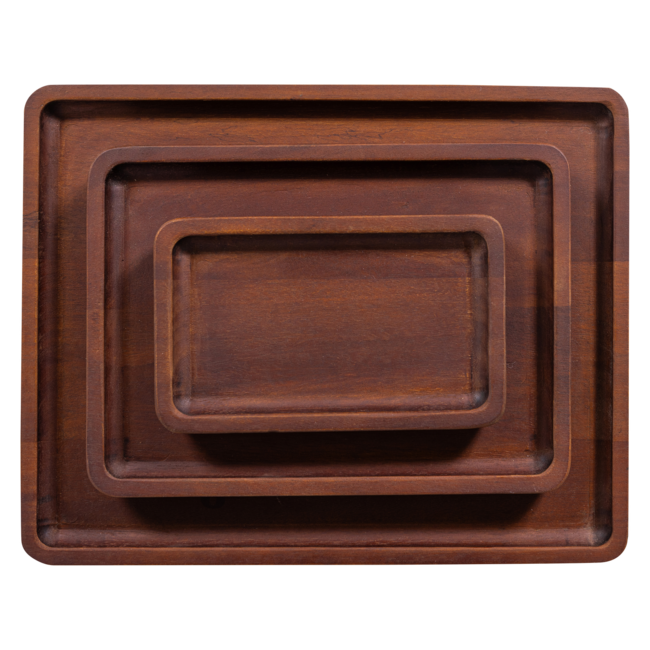 Woood Trayla Dienblad Mangohout Bruin - Set Van 3