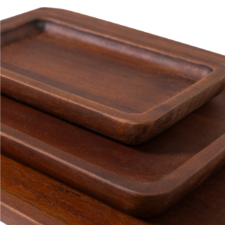 Woood Trayla Dienblad Mangohout Bruin - Set Van 3