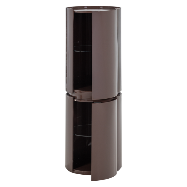 Woood Sera Ronde Kast 135xo45 Cm Hout Hoogglans Donkerbruin [fsc]