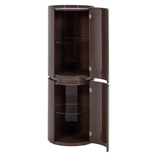 Woood Sera Ronde Kast 135xo45 Cm Hout Hoogglans Donkerbruin [fsc]