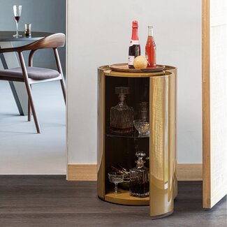 Woood Sera Ronde Kast 72xo45 Cm Hout Hoogglans Honinggeel [fsc]