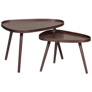 Woood Nissa Bijzettafels Walnoot - Set Van 2