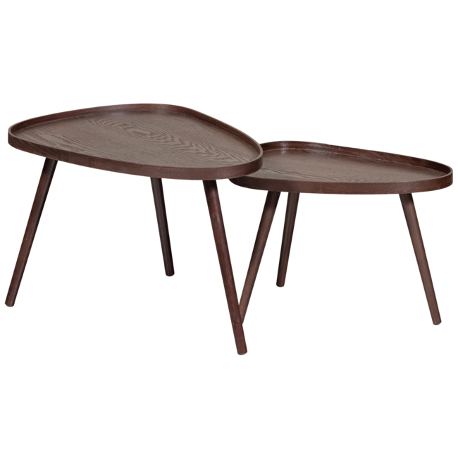 Woood Nissa Bijzettafels Walnoot - Set Van 2