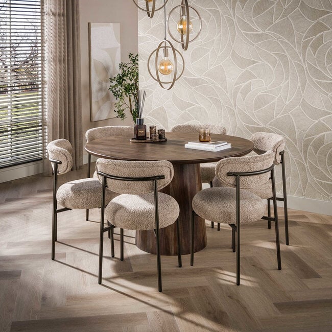 WoonStijl Eettafel Central rond Ø130 cm  acacia bruin