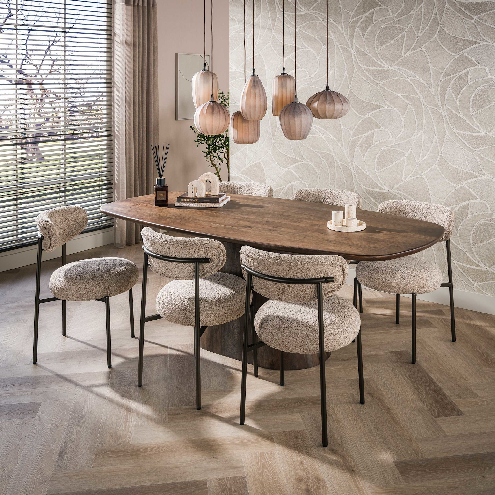 Eettafel Central Deens Ovaal 180 cm Acacia Bruin | WoonStijl - De Woon ...