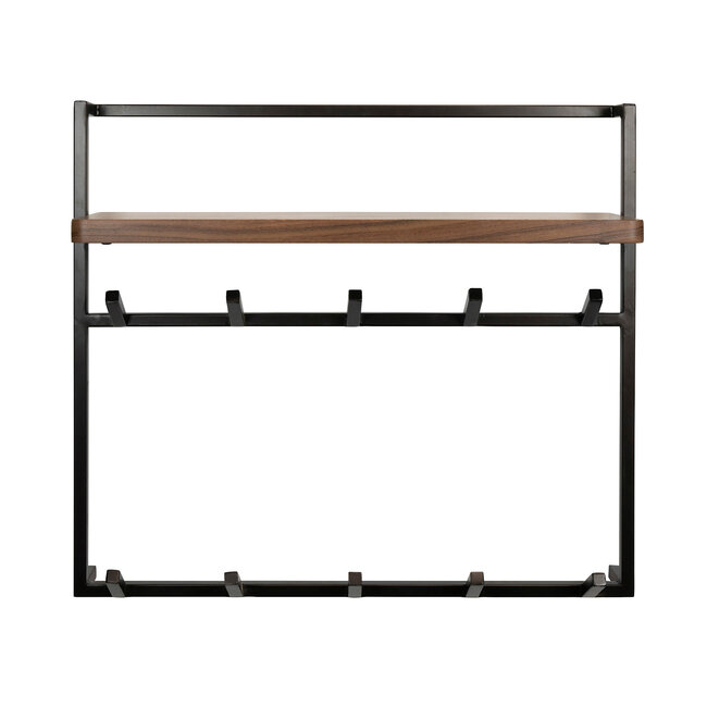 WoonStijl Kapstok Air Solid hoog 2x6 haken acacia bruin