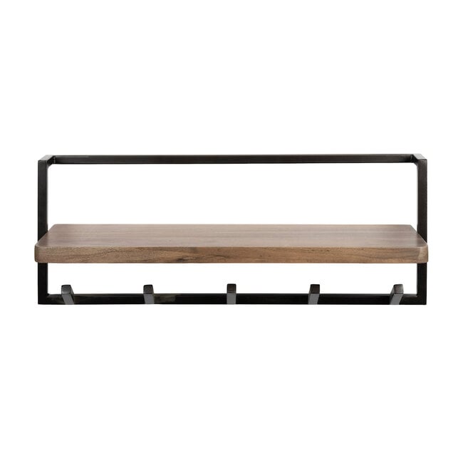 WoonStijl Kapstok Air Solid 6 haken acacia bruin