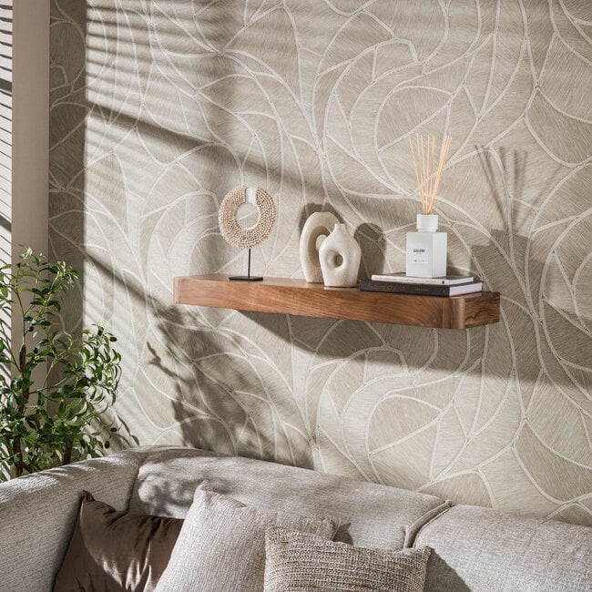 WoonStijl Wandplank Carve 100 cm acacia bruin