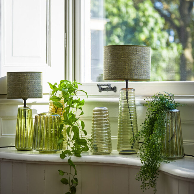 Light en Living Lampenkap textiel tweed 20x20x15cm groen