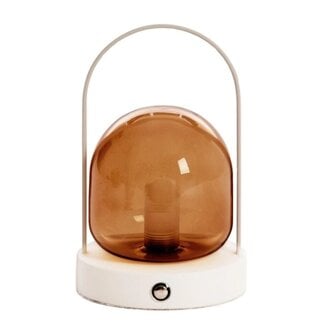 Light en Living Yeremi Tafellamp LED Ø12×19 cm glas bruin+crème