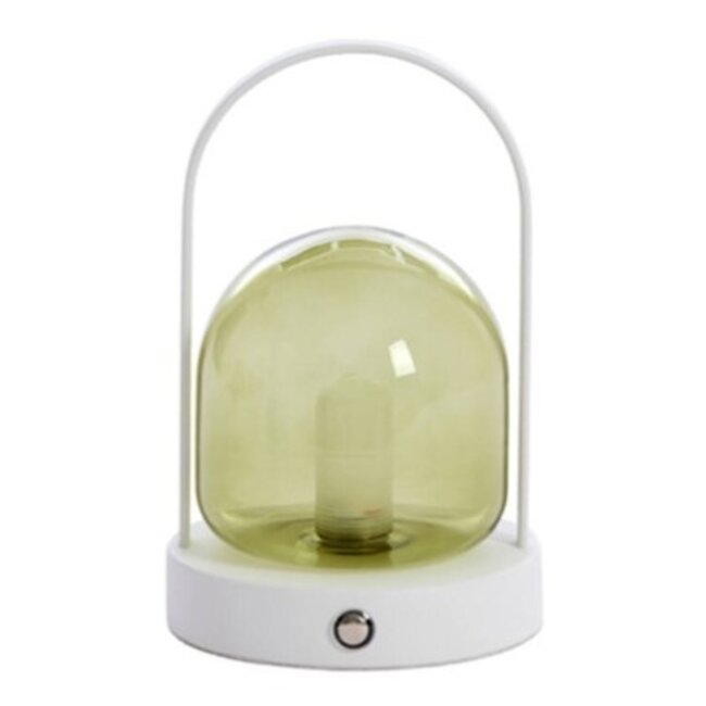 Light en Living  Yeremi Tafellamp LED Ø12×19 cm glas groen+crème