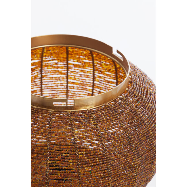 Light en Living Tafellamp Cetara Kralen Bruin Ø32x33 cm