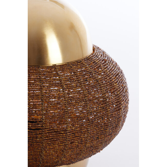 Light en Living Tafellamp Cetara Kralen Bruin Ø32x33 cm