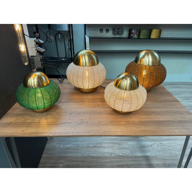 Light en Living Tafellamp Cetara Kralen Groen Ø25x26 cm