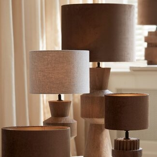 Light en Living Kap cilinder 40x40x30 cm VELOURS chocolade bruin