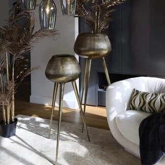 Light en Living Pot op voet deco Ø44x124 cm MARIELLE goud